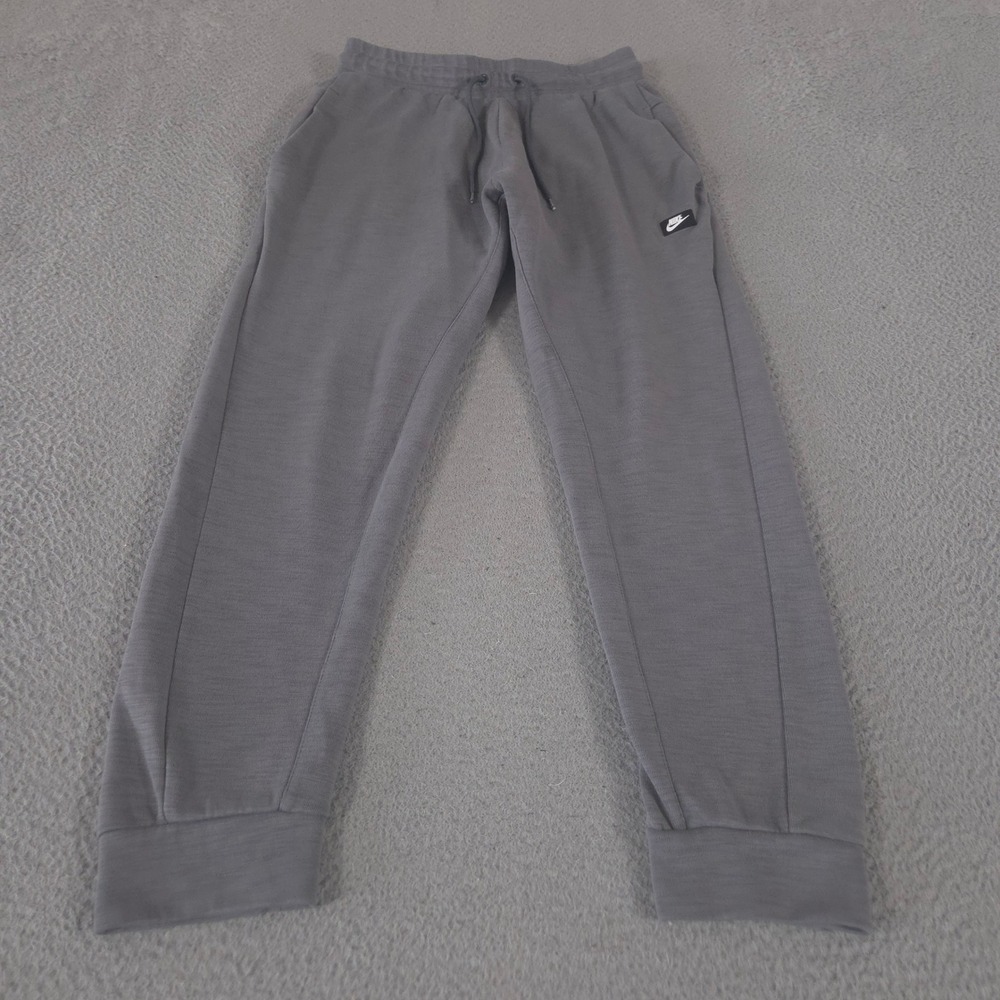 Nike Pants Mens Medium Grey Sportswear Optic Jogger Tapered Leg Double Knit Logo